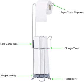 img 1 attached to 🧻 Premium Stainless Steel Free Standing Toilet Paper Stand and Dispenser - Holds 3 Rolls, Perfect Bathroom Tissue Holder