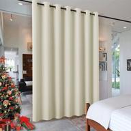 🏘️ ryb home beige blackout curtain room divider - total privacy screen, soundproof for living room, bedroom, patio, basement - 1 panel, wide 100 x long 84 inch logo