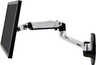 ergotron lx single monitor arm - vesa wall mount for monitors up to 34 inches, 7-25 lbs - polished aluminum logo