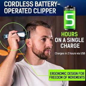 img 3 attached to 💇 Pro Fade Hair Clipper Set for Men – Rechargeable Barber Kit with Cape, Neck Duster Brush, Scissors & Blade Oil. Cordless Electric Hair Clippers for Home Haircutting, Silent Wireless Trimmer