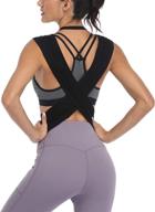 attraco open cross back workout tops: loose fit ribbed yoga running tank top for women логотип