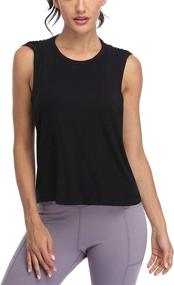 img 2 attached to ATTRACO Open Cross Back Workout Tops: Loose Fit Ribbed Yoga Running Tank Top for Women