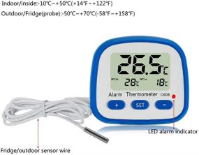 img 2 attached to Enhanced Digital Fridge Freezer Thermometer: Easy Readout, Hi-Lo Temperature Alarm, Larger LCD Display