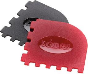 img 3 attached to 🍳 Durable Grill Pan Scrapers 2-Pack: Lodge SCRAPERGPK in Red and Black