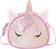 🦄 glitter sequins crossbody cellphone bag for women – unicorn design (white) logo