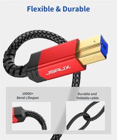 img 1 attached to 🔌 JSAUX 6.6ft USB 3.0 Cable B Male to USB-C, Nylon Braided USB 3 Type B Cord for Docking Stations, External Hard Drives, Scanners, and More