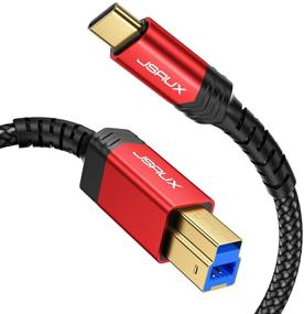 img 4 attached to 🔌 JSAUX 6.6ft USB 3.0 Cable B Male to USB-C, Nylon Braided USB 3 Type B Cord for Docking Stations, External Hard Drives, Scanners, and More