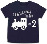 🎉 oliver and olivia apparel train 2nd birthday shirt: celebrating two years old! logo