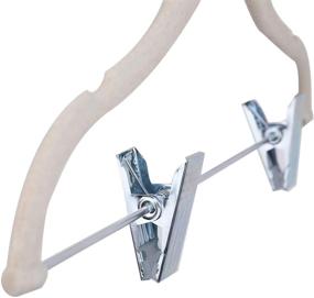 img 2 attached to 👶 Tosnail 30 Pack Kids Velvet Hangers for Children's Clothes & Baby Hangers with Clips - Off White