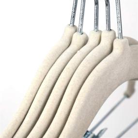 img 1 attached to 👶 Tosnail 30 Pack Kids Velvet Hangers for Children's Clothes & Baby Hangers with Clips - Off White