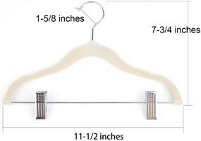 img 3 attached to 👶 Tosnail 30 Pack Kids Velvet Hangers for Children's Clothes & Baby Hangers with Clips - Off White