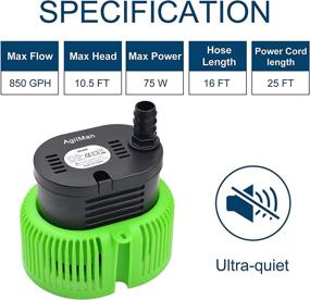 img 2 attached to 💧 Efficient Pool Cover Pump: Submersible Water Sump Pump for Above Ground Pools - Removes Swimming Water with 850 GPH, includes Extra Long Power Cord & 3 Adapters