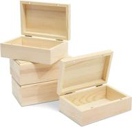 🔲 versatile and durable 4-pack unfinished wood boxes with hinged lid (5.5 x 3.5 x 2 in) for unique crafts and storage logo