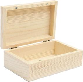 img 2 attached to 🔲 Versatile and Durable 4-Pack Unfinished Wood Boxes with Hinged Lid (5.5 x 3.5 x 2 in) for Unique Crafts and Storage