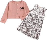 🎀 cute bowknot floral allover girls' clothing: perfect for casual style logo