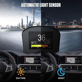 img 1 attached to 🚗 Autool X50 Plus Car OBD HUD Multi-Function Digital Meter Alarm Speed Water Temp Head Up Display for OBD Driving Computer – Supports 12V OBDII Diesel Vehicles