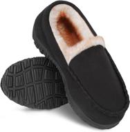 🏠 fupoia memory foam kids house slippers - cozy boys and girls moccasin style indoor outdoor footwear logo