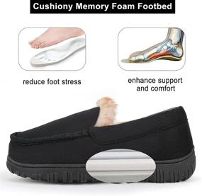 img 2 attached to 🏠 Fupoia Memory Foam Kids House Slippers - Cozy Boys and Girls Moccasin Style Indoor Outdoor Footwear