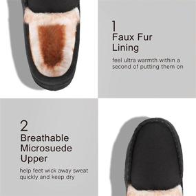 img 3 attached to 🏠 Fupoia Memory Foam Kids House Slippers - Cozy Boys and Girls Moccasin Style Indoor Outdoor Footwear