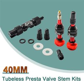 img 3 attached to 🚲 MUQZI Tubeless Presta Valve Stem Kits: Leak-Free Bike Tubeless Valve Stems with Valve Core Remover Tool, Alloy Caps - Various Colors & Sizes