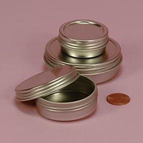 img 2 attached to 🔒 Compact & Secure: 1oz Screw Top Round Steel Tins (12-Pack)