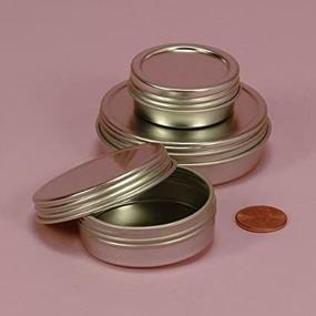 img 4 attached to 🔒 Compact & Secure: 1oz Screw Top Round Steel Tins (12-Pack)