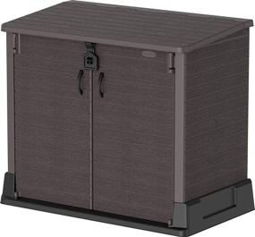 img 4 attached to 🏡 Durable Duramax Cedargrain StoreAway 850L Plastic Garden Storage Shed - Outdoor Bike Shed – Strong Construction for Tools, Bikes, BBQs & 2x 120L Garbage Bins, 130 x 74 x 110 cm, Brown