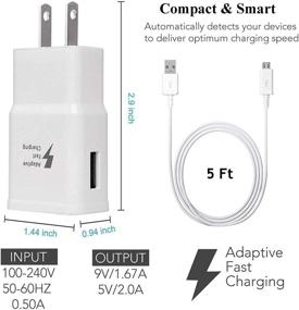 img 1 attached to 🔌 TT&amp;C Galaxy S7 Adaptive Fast Wall Charger Adapter with Micro-USB Cable【5ft】 - Compatible with Samsung Galaxy S7, S7 Edge, S6, S6 Edge, S5, S4, Note 5, 4, LG G2, G3, G4 (2 Pack)