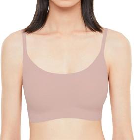 img 4 attached to 👙 Ubras Women's One-Size Seamless Vest Bra with Adjustable Spaghetti Straps - Camisole Style