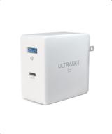 ultranet usb c зарядное устройство: 65w gan pps pd | складная компактная зарядка для путешествий | macbook pro air, ipad pro, iphone 12, galaxy, nintendo switch логотип