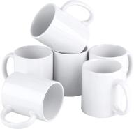 premium set of 6 white porcelain espresso cups - 12 oz, sublimation mugs blank, diy coated ceramic mugs for coffee, tea, soup, and more! logo