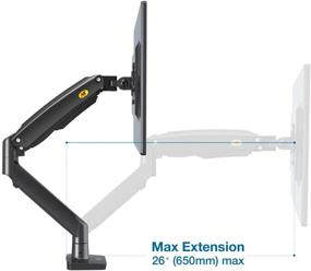img 1 attached to NB North Bayou F100A-B Full Motion Monitor Arm: Swivel, Gas Spring, Height Adjustable Stand for 22''-35'' Monitors - Ultra Wide Long Arm with 6.6-26.4lbs Capacity