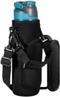 👜 case star flask water bottle bag pouch: black holder with adjustable strap for 20-26oz flask water bottle логотип