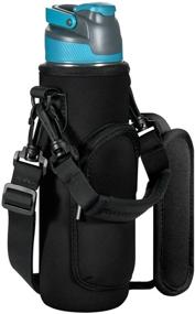 img 4 attached to 👜 Case Star Flask Water Bottle Bag Pouch: Black Holder with Adjustable Strap for 20-26oz Flask Water Bottle