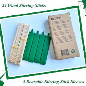 img 1 attached to 🌿 Ecoart Solutions Reusable Mixing Sticks for Resin and Epoxy - 4 Silicone Covers and 24 Wooden Popsicle Sticks for Blending Paint, Epoxy, Resin, and Oil Green - Enhanced SEO