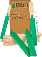 🌿 ecoart solutions reusable mixing sticks for resin and epoxy - 4 silicone covers and 24 wooden popsicle sticks for blending paint, epoxy, resin, and oil green - enhanced seo logo