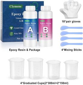 img 3 attached to 🎨 Epoxy Resin Kit, 42 oz Crystal Clear Epoxy Resin for Art, Craft, Coating, Casting, and Jewelry Making | Includes 4 Graduated Cups, 4 Stir Sticks, and 10 Pairs Gloves