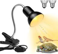 🐢 reptile heat lamps: turtle lamp with uva/uvb for aquarium tanks - 360° rotatable basking lamp with clamp, ideal for lizards, turtles, snakes & aquatic plants - includes 2 heat bulbs (e27,110v) логотип