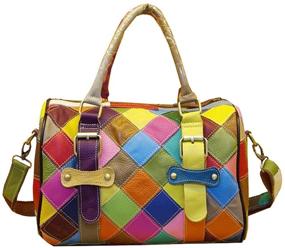 img 4 attached to 👜 Stylish Multi-Color Leather Shoulder Handbag for Women - Women's Handbags & Wallets