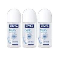 🌸 nivea fresh natural 48 hours deodorant roll on 50ml - pack of 3 logo