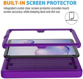 img 2 attached to 📱 AVAWO Kids Case for Samsung Galaxy Tab A 8.4 (2020) SM-T307 - Purple, Shock Proof Convertible Stand, Built-in Screen Protector - Lightweight & Kid-Friendly!