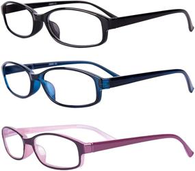 img 2 attached to 👓 3-Pack of Blue Light Blocking Reading Glasses for Women | Anti-Glare Computer Readers +1.25 | Ladies Magnification Eyeglasses | URLAUB