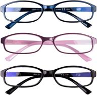 👓 3-pack of blue light blocking reading glasses for women | anti-glare computer readers +1.25 | ladies magnification eyeglasses | urlaub logo