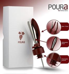 img 1 attached to 🍷 Poura Wine Aerator Pourer - Innovative and Patented Open-Close Mechanism Enhances Wine Aeration While Pouring - Red