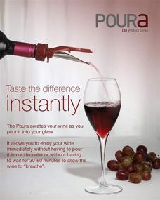 img 2 attached to 🍷 Poura Wine Aerator Pourer - Innovative and Patented Open-Close Mechanism Enhances Wine Aeration While Pouring - Red