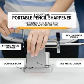 img 2 attached to 📏 Начни сразу с дела с портативной точилкой SharpTank - компактной и тихой точилкой для класса в металлическом серебре!