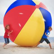 🏖️ gigantic inflatable beach ball by novelty place - fun pool toy for kids & adults - jumbo 5 feet size (60 inches) логотип