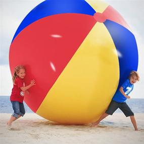 img 4 attached to 🏖️ Gigantic Inflatable Beach Ball by Novelty Place - Fun Pool Toy for Kids & Adults - Jumbo 5 Feet Size (60 Inches)