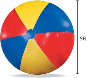 img 3 attached to 🏖️ Gigantic Inflatable Beach Ball by Novelty Place - Fun Pool Toy for Kids & Adults - Jumbo 5 Feet Size (60 Inches)