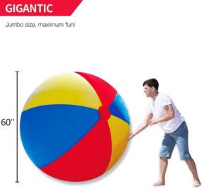 img 2 attached to 🏖️ Gigantic Inflatable Beach Ball by Novelty Place - Fun Pool Toy for Kids & Adults - Jumbo 5 Feet Size (60 Inches)